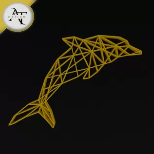 Dolphin - Geometric - 2D Wall Art Decor