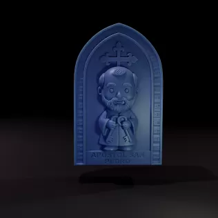 Apóstol San Pedro Estilo Chibi - Modelo 3D Imprimible - Model thumbnail 2