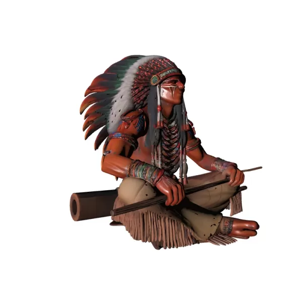 Apache Warrior Man 3D Model - Model preview 5