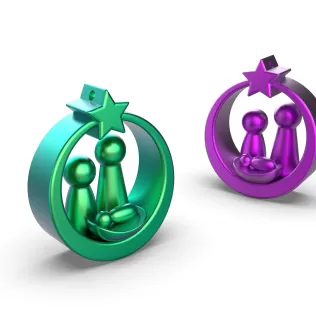 Nativity Christmas Ornament, Holy Family Ornament, 3D Christmas - Model thumbnail 4
