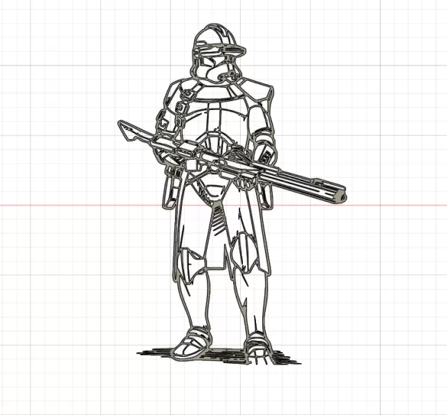 Silhouette The Mandalorian - Star Wars - Model preview 1