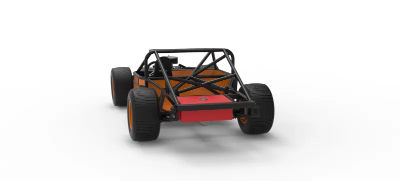 Vintage Dirt late model Race car Base Version 3 Scale 1:25 - Model preview 14