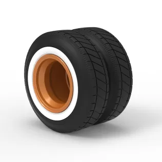 Wheel of Vintage Dirt race car V8 Scale 1:25 - Model thumbnail 7