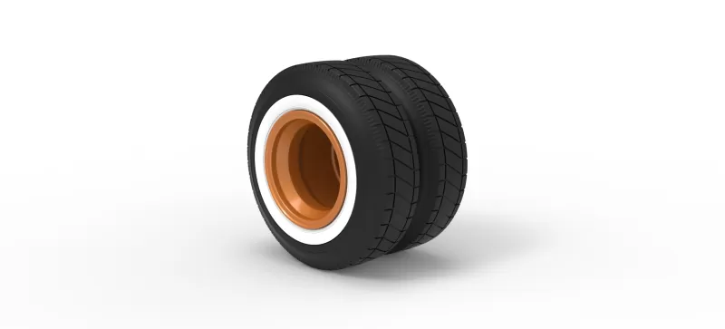 Wheel of Vintage Dirt race car V8 Scale 1:25 - Model preview 7