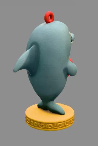 Dolphin with Heart – STL File | Digital Download - Model preview 5