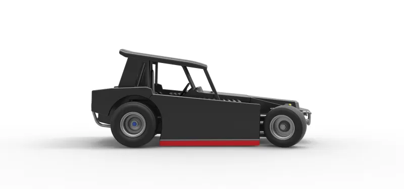 Vintage Dirt Modified stock car V6 while turning Scale 1:25 - Model preview 22