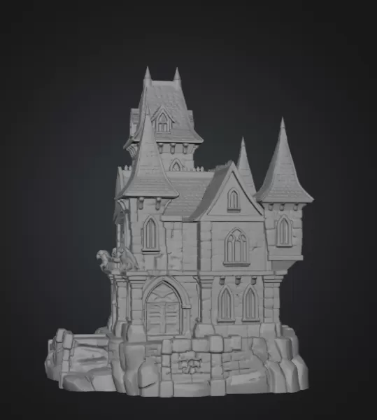Dark Fantasy Castle STL for 3D Printing - Model preview 9