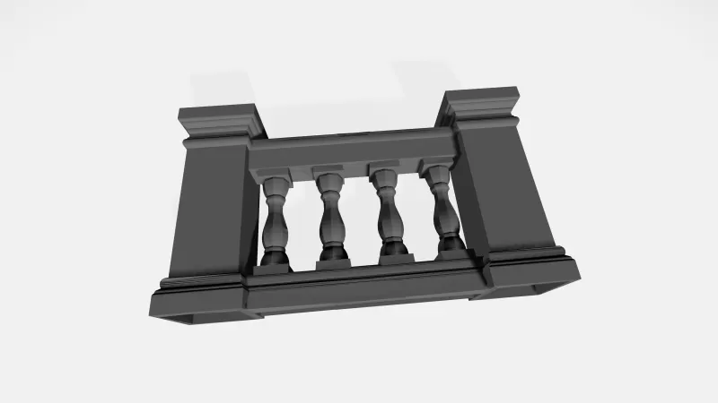 Architectural Balustrade – Resin Miniature Railing - Model preview 3