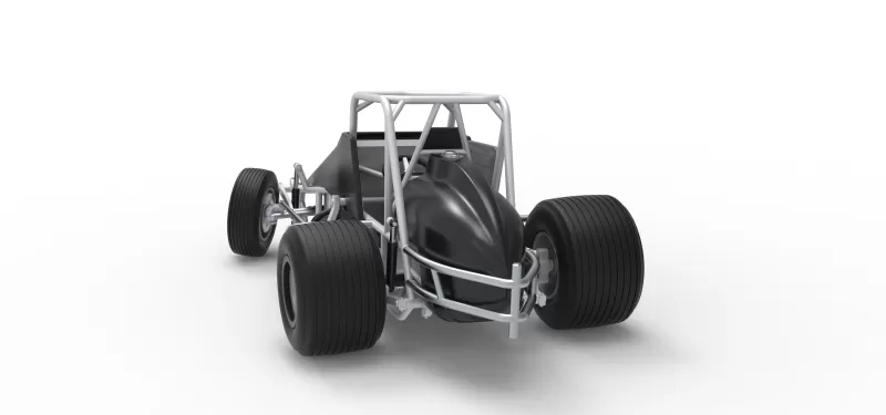 Vintage Dirt Silver Crown Car while turning Scale 1:25 - Model preview 14