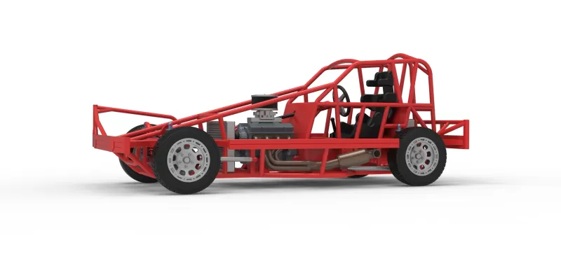 BriSCA Formula 1 Stock Car Base for Dirt Version 2 Scale 1:25 - Model preview 2