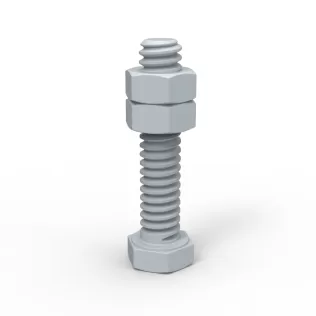 Bolt with nuts - Model thumbnail 1