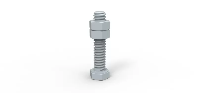Bolt with nuts - Model preview 1