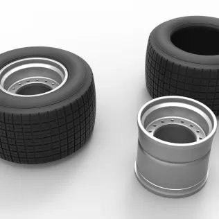 Rim and tire of Super Dirt Late model Scale 1:25