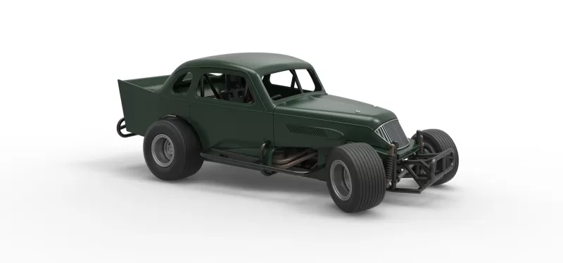 Vintage Dirt Modified stock car while turning Scale 1:25 - Model preview 24