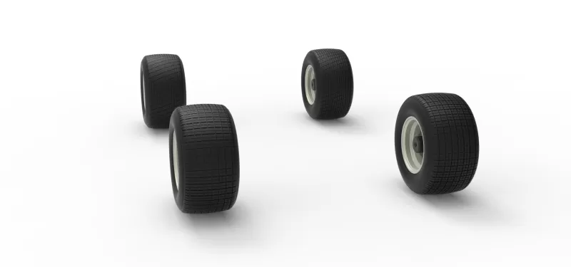 Wheel Set of Vintage Semi-Late Model Stock Car Scale 1:25 - Model preview 8