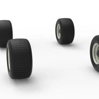 Wheel Set of Vintage Semi-Late Model Stock Car Scale 1:25 - Model thumbnail 8