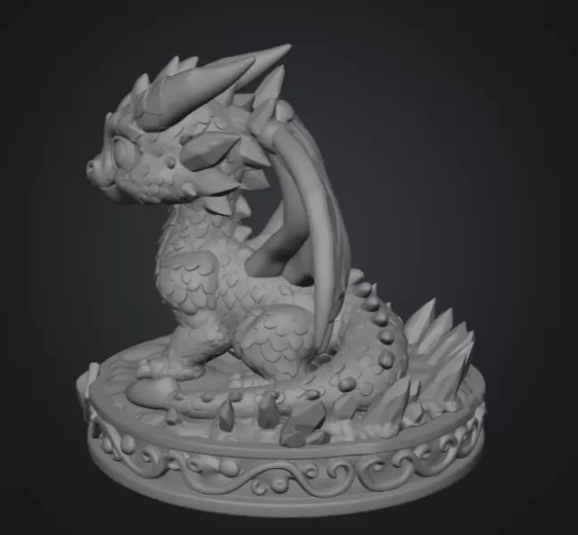 Crystal Ice Baby Dragon STL File for 3D Print - Model preview 10