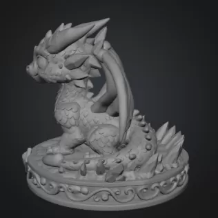 Crystal Ice Baby Dragon STL File for 3D Print - Model thumbnail 10
