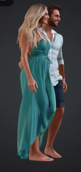 paar umschlungen - Model preview 1