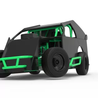 Mod Lite Race car while turning Scale 1:25 - Model thumbnail 6