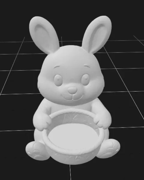 Bunny Holding a Gift Basket - Model preview 2