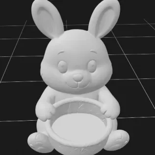 Bunny Holding a Gift Basket - Model thumbnail 2