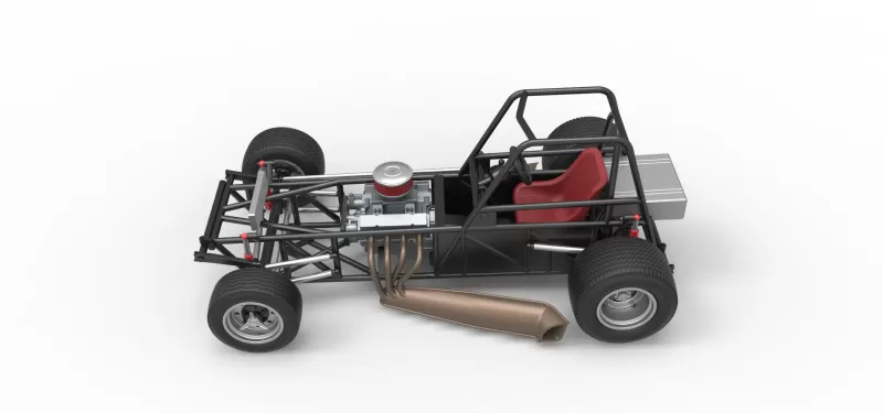 Vintage Dirt Modified stock car Base Version 3 Scale 1:25 - Model preview 10