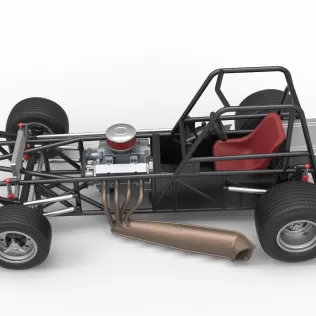 Vintage Dirt Modified stock car Base Version 3 Scale 1:25 - Model thumbnail 10