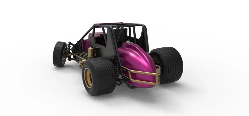 Dirt Silver Crown Car while turning Scale 1:25 - Model preview 14