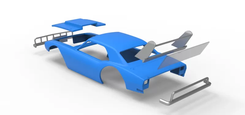 Shell of Vintage Semi-Late Model Stock Car Scale 1:25 - Model preview 16