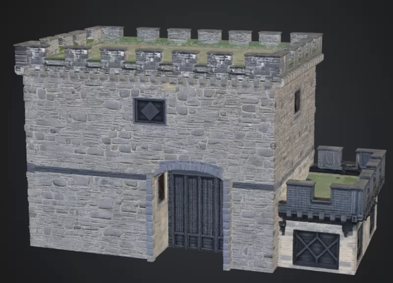 Wehrturm mitvanbau - Model preview 1