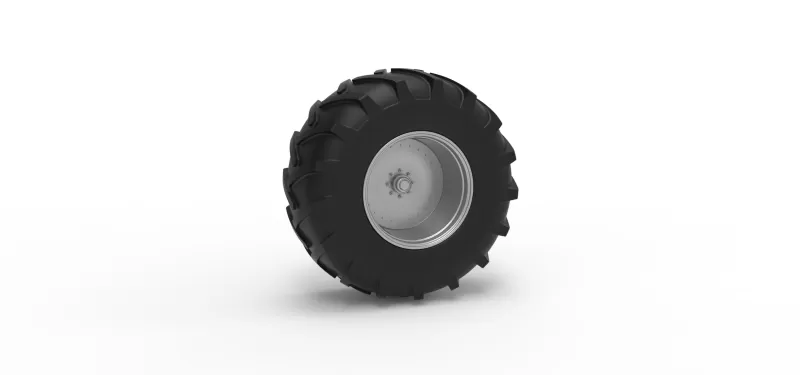 Rear wheel of Vintage Pulling tractor Version 4 Scale 1:25 - Model preview 1