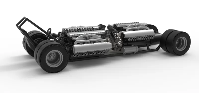 Vintage AWD Dragster Base Scale 1:25 - Model preview 19