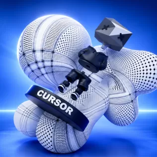 Cursor Inspired Mascot Figure Desk Sign and Keychain - Model thumbnail 5