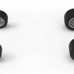 Wheel Set of Experimental Pavement Silver Crown Car Scale 1:25 - Model thumbnail 5