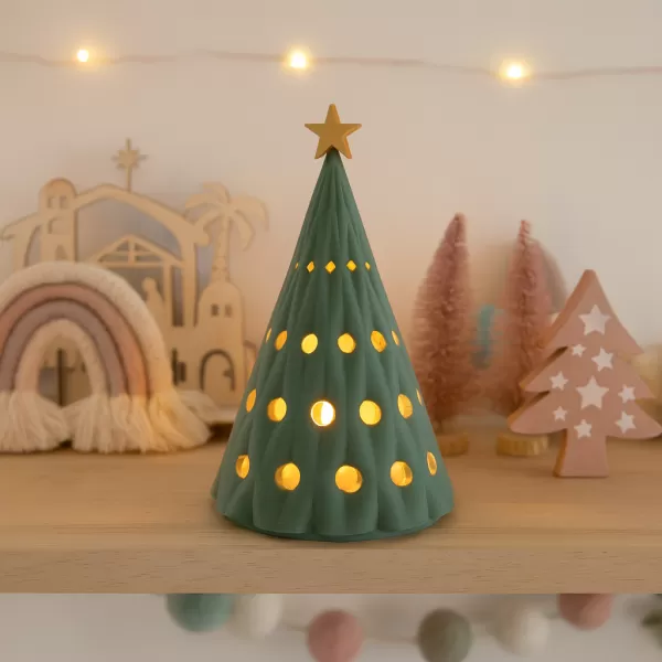 Christmas Tree Candle Holder | Centerpiece Holiday Decoration - Model preview 2