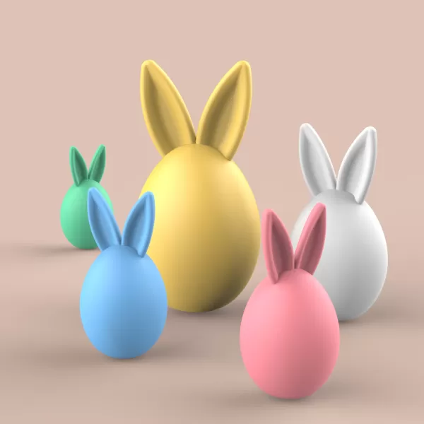 3D Easter Bunny Box & Decor, Easter Egg Gifts, Rabbit Ears, Bunn - Model preview 2