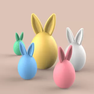 3D Easter Bunny Box & Decor, Easter Egg Gifts, Rabbit Ears, Bunn - Model thumbnail 2
