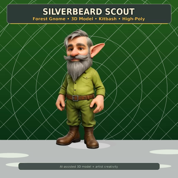 Forest Gnome Character Collection Kitbash High-Poly 3D Model - Model preview 2