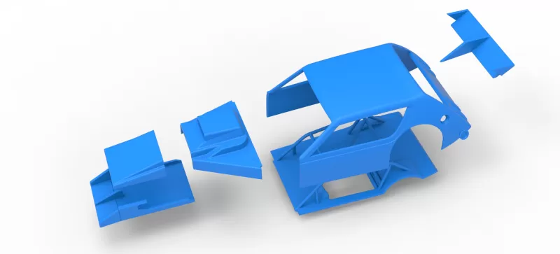 Shell of Vintage Asphalt Modified stock car V8 Scale 1:25 - Model preview 18