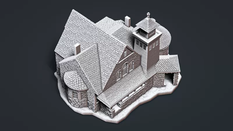Mont Vernon Congregational Church 1896 - Model preview 8