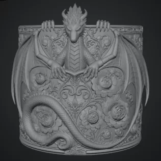 Ruby Rose Dragon Planter STL File for 3D Print - Model thumbnail 13