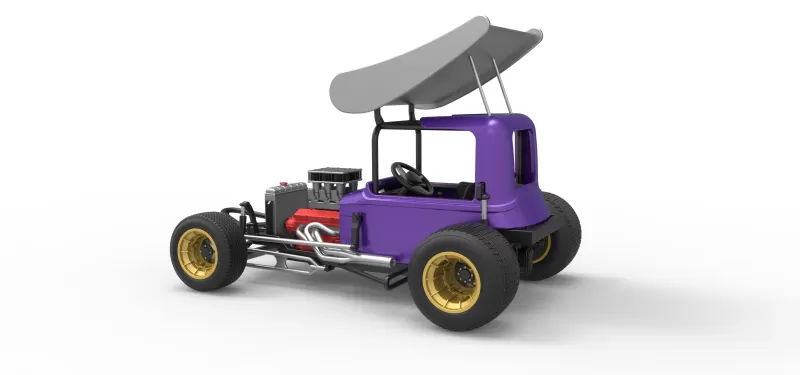 Vintage Winged Supermodified stock car for Dirt Scale 1:25 - Model preview 12