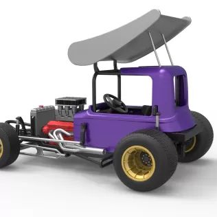 Vintage Winged Supermodified stock car for Dirt Scale 1:25 - Model thumbnail 12