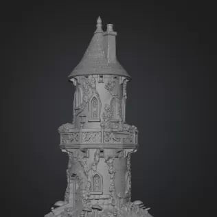Enchanted Fantasy Tower STL File 3D Printable Fairy Tale Tower - Model thumbnail 8