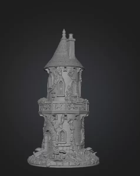Enchanted Fantasy Tower STL File 3D Printable Fairy Tale Tower - Model preview 8