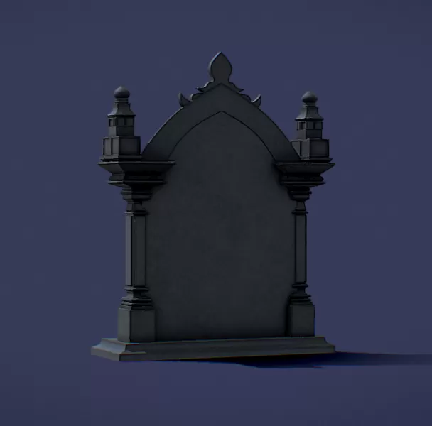 Halloween Skull Tombstone - Model preview 3