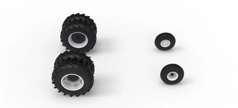 Wheel Set of Racing Combine Harvester Version 2 Scale 1:25 - Model preview 5