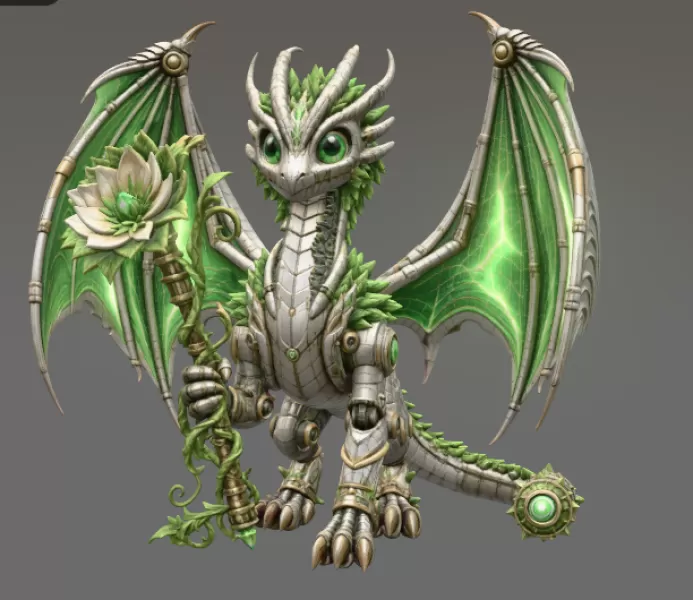 Verdant Arcane Dragon STL File for 3D Print - Model preview 8