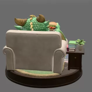 Lazy Dragon STL File for 3D Printing - Model thumbnail 4